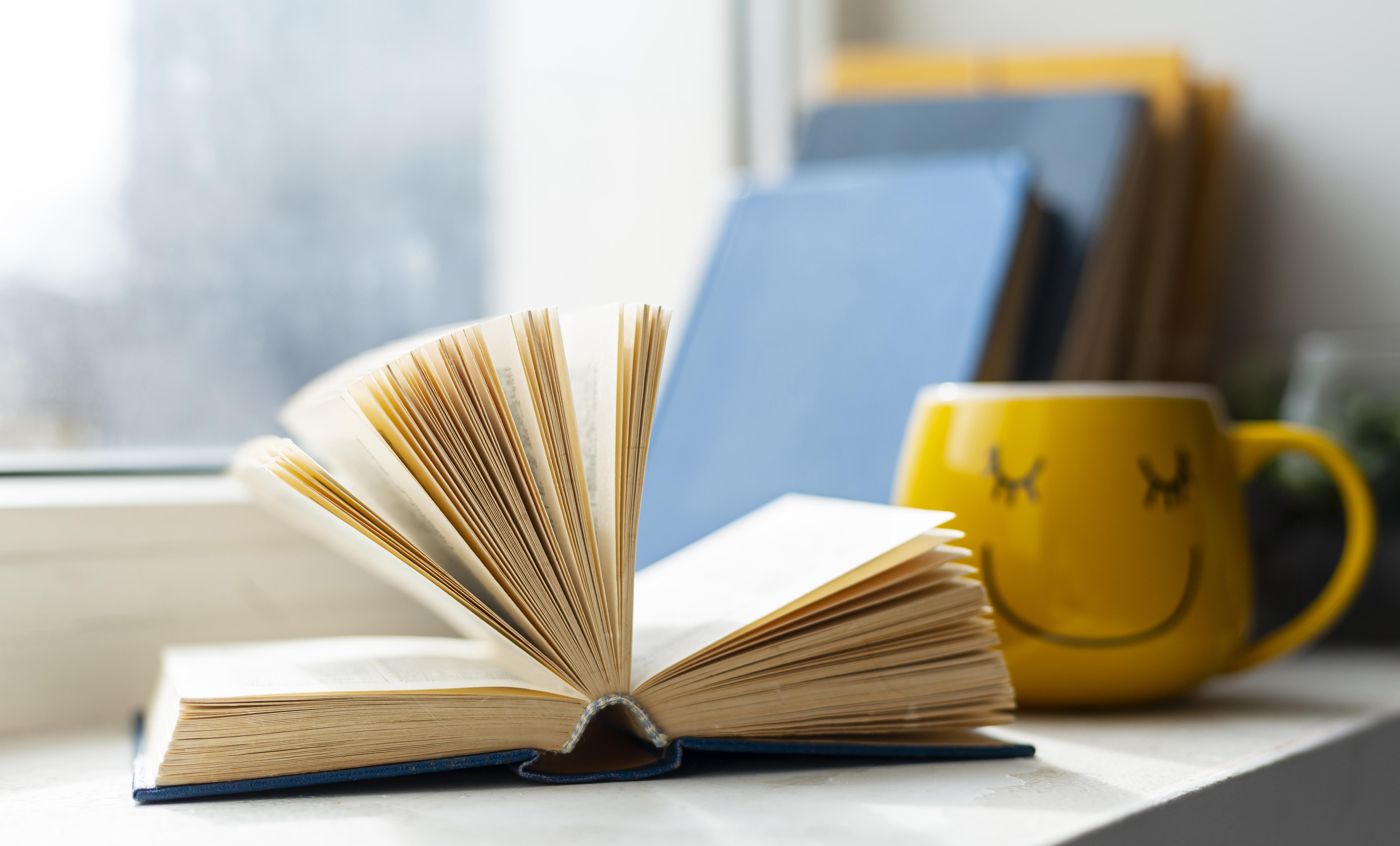 Open Book Smiley Cup