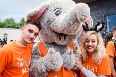 Tom Parker And Kelsey Hardwick With Ellenor Mascot Ellie Copy